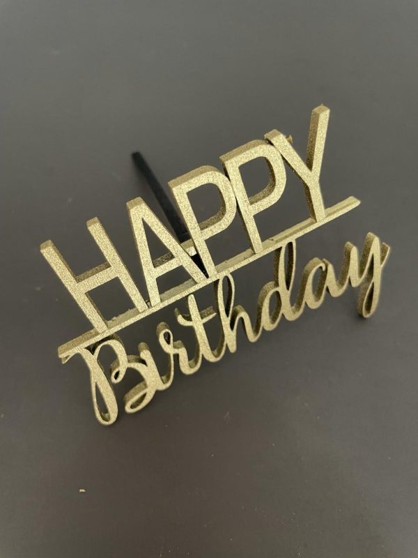 Fancy Happy Birthday Front Cake Topper - Image 2