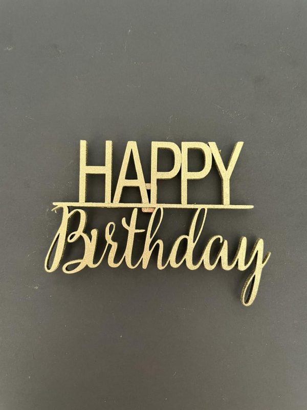 Fancy Happy Birthday Front Cake Topper